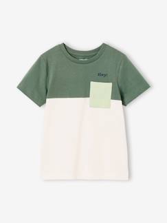 -T-shirt garçon coloblock manches courtes