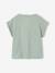 T-Shirt Mädchen Rundhals BASIC mit Recyclingmaterial salbeigrün+wollweiß 