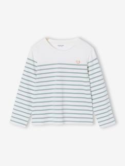 Mädchen-T-Shirt, Unterziehpulli-Geringeltes Mädchen Shirt