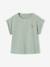 T-Shirt Mädchen Rundhals BASIC mit Recyclingmaterial salbeigrün+wollweiß 