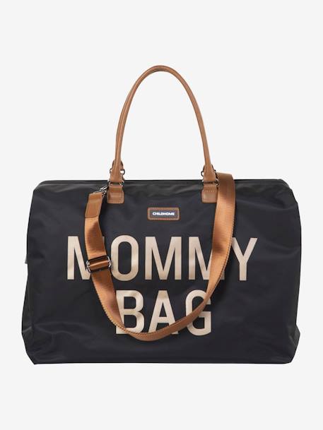 Sac à langer Mommy Bag large CHILDHOME blanc cassé+noir or 