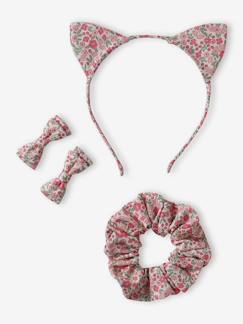 Fille-Accessoires-Elastiques, barrettes et bandeau-Coffret accessoires fille coton imprimé fleuri