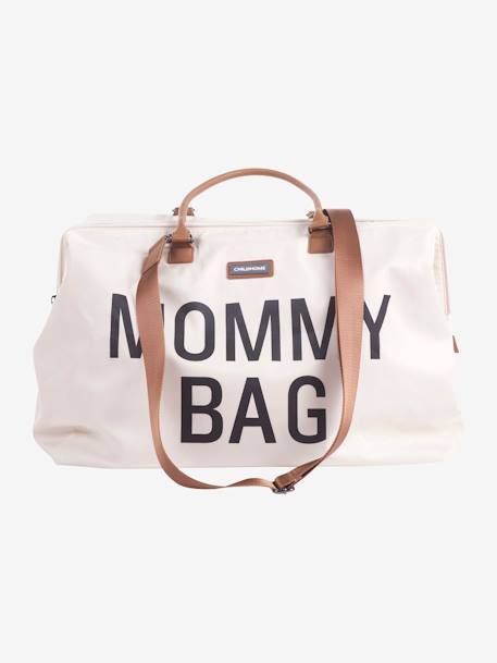 Sac à langer Mommy Bag large CHILDHOME blanc cassé+noir or 