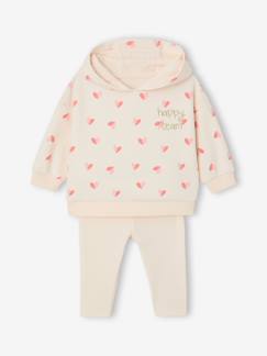 Baby-Set-Baby-Set: Kapuzensweatshirt und Leggings, goldene Stickerei und Herzen
