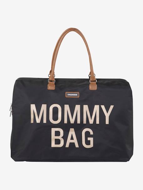 Sac à langer Mommy Bag large CHILDHOME blanc cassé+noir or 