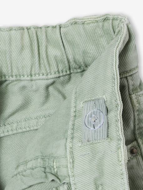 Pantalon fille large couleur pivoine+prune+rose+vert+vert de gris 