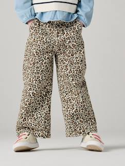 Mädchen-Weite Mädchen Paperbag-Hose mit Leopardenmuster