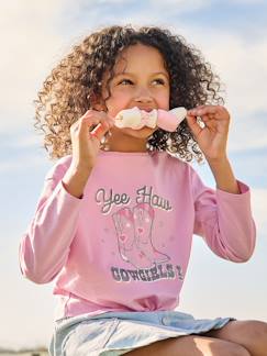 Mädchen-T-Shirt, Unterziehpulli-T-Shirt-Set aus Musselin-Kleid und Weste aus Teddyfleece Mädchen
