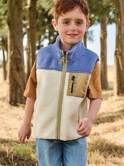 Junge-Pullover, Strickjacke, Sweatshirt-Strickjacke-Weste Jungen aus Teddyfleece, Brusttasche
