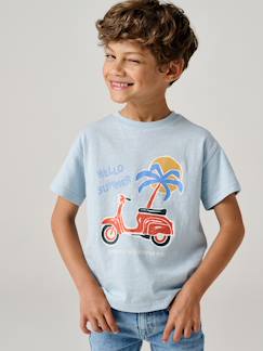 Junge-T-Shirt Jungen Urlaubsprint mit Recycling-Baumwolle