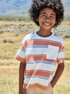 Junge-Jungen T-Shirt mit Streifen und Brusttasche