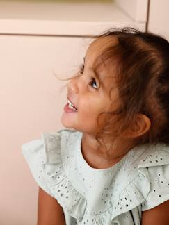 Baby-Hemd, Bluse-Baby Bluse Mädchen mit Lochstickerei aus Baumwolle