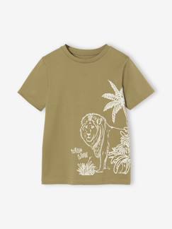 Junge-T-Shirt, Poloshirt, Unterziehpulli-T-Shirt mit Print für Jungen BASIC