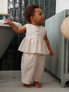 Baby-Set-Baby-Set aus ärmelloser Bluse und weiter Hose mit Kirschen-Motive
