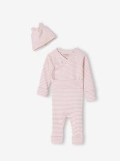 Baby-Set-Baby-Set: Wickelbody, Leggings und Mütze mit Streifen