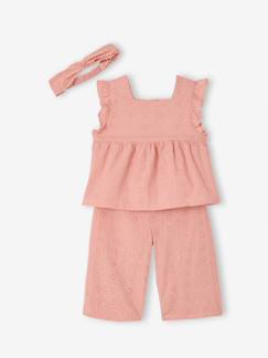 Baby-Set-Baby-Set: Bluse, Hose und Haarband, Lochstickerei