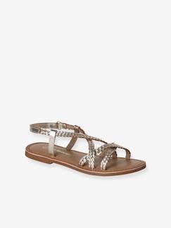 Sandales fille cuir scratchées Chaussures-Chaussures fille 23-38-Sandales fille cuir scratchées
