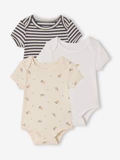 Baby-3er-Pack Baby Schlupfbodys mit kurzen Ärmeln und Hundemotiven