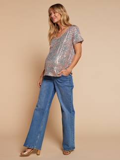 Umstandsmode-T-Shirt, Top-Festlicher Umstandsshirt mit Pailletten ENVIE DE FRAISE
