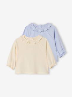 Baby-T-Shirt, Unterziehpulli-2er-Pack Baby Shirts mit Rüschenkragen BASIC