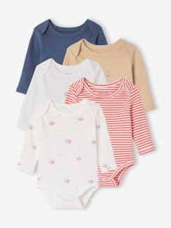 Baby-5er-Pack Baby Langarm-Bodys, Bio-Baumwolle, Schlupfform