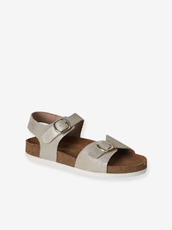 Schuhe-Mädchenschuhe 23-38-Sandalen-Ledersandalen mit 2 Schnallen Kinder