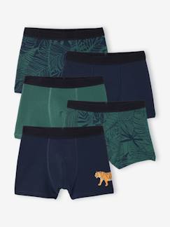 Junge-Unterwäsche-Slip, Boxer-5er-Pack Jungen Boxershorts mit Dschungel-Motiven