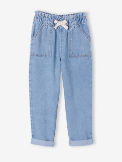 Fille-Pantalon-Pantalon paperbag denim