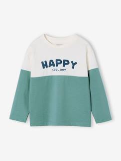 Junge-Shirt in Colorblock-Design HAPPY COOL BOY für Jungen, Recycling-Baumwolle