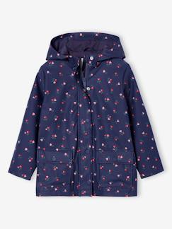 Mädchen-Mädchen Regenjacke mit Kapuze und Print