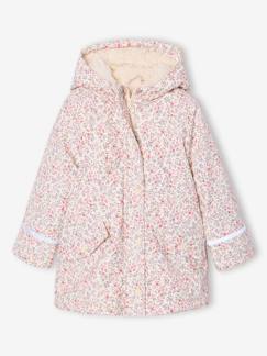 Mädchen-Mädchen Regenjacke mit Kapuze & Teddyfleece-Futter