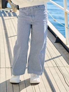 Fille-Pantalon-Pantalon large fille rayé