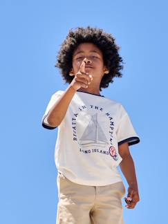Junge-Jungen T-Shirt mit Segelboot-Motiv, Recycling-Baumwolle