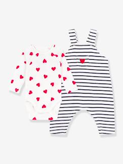 Baby-Baby-Set aus Body und Latzhose PETIT BATEAU