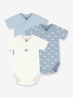 Baby-3er-Set Wickelbodys Baby PETIT BATEAU, Bio-Baumwolle
