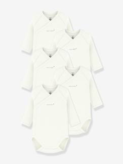 Baby-5er-Set Wickelbodys langarm Baby PETIT BATEAU