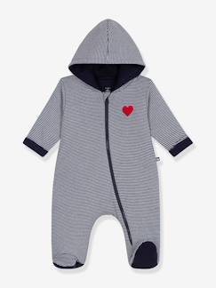Baby-Baby Kapuzen-Overall gestreift PETIT BATEAU