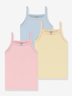 Fille-T-shirt, sous-pull-T-shirt-Lot de 3 débardeurs bretelles Petit Bateau