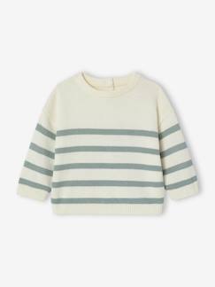 Bébé-Pull, gilet, sweat-Pull-Pull bébé rayé en tricot