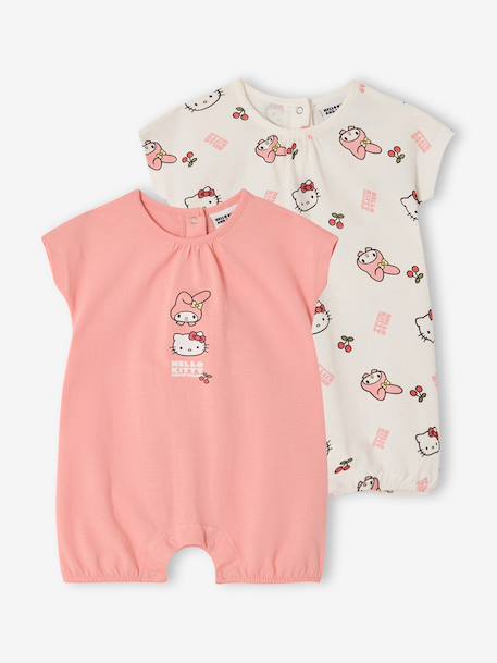 2er-Pack Baby Bodys mit Kirschmotiven HELLO KITTY bonbon rosa 