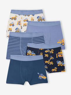 Junge-5er-Pack Boxershorts mit Bagger-Motiven, Jungen, Bio-Baumwolle