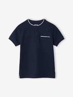 Junge-T-Shirt, Poloshirt, Unterziehpulli-Polohemd mit Stehkragen für Jungen