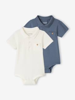 Baby-2er-Pack Baby Bodys für Neugeborene, Polokragen