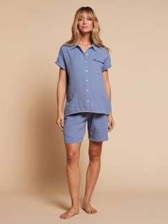 Umstandsmode-Pyjama, Homewear-Kurzer Schlafanzug für Schwangerschaft und Stillzeit ENVIE DE FRAISE, Bio-Baumwolle