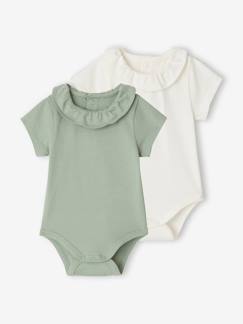 Bébé-Body-Lot de 2 bodies bébé col fantaisie manches courtes