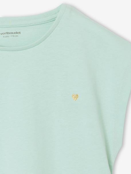Mädchen T-Shirt BASICS Oeko-Tex aqua+bonbon rosa+ecru+marine 