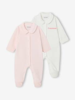 -Lot de 2 pyjamas bébé mixtes en velours ouverture naissance