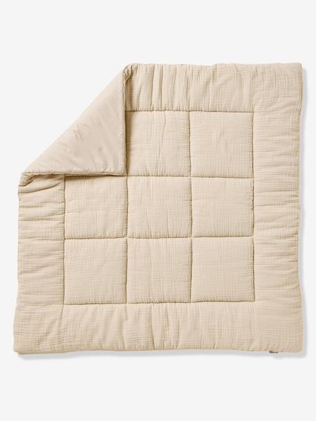 Baby Laufstall-Spieldecke indigo-blau+ocker+olive+taupe+terrakotta+vanille 