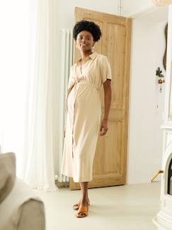 Vêtements de grossesse-Robe-Robe allaitement mi-mollet