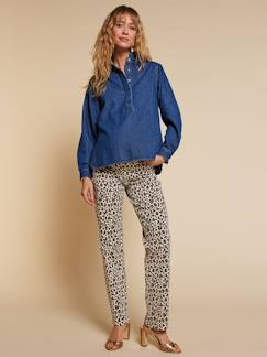 Umstandsmode-Hose-Gerade Umstandsjeans mit Leo-Print, Stretch-Einsatz ENVIE DE FRAISE